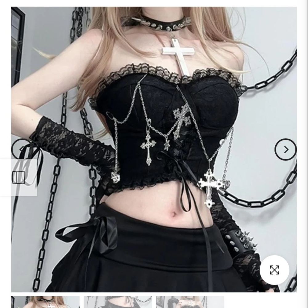Black Lace Gothic Corset Top